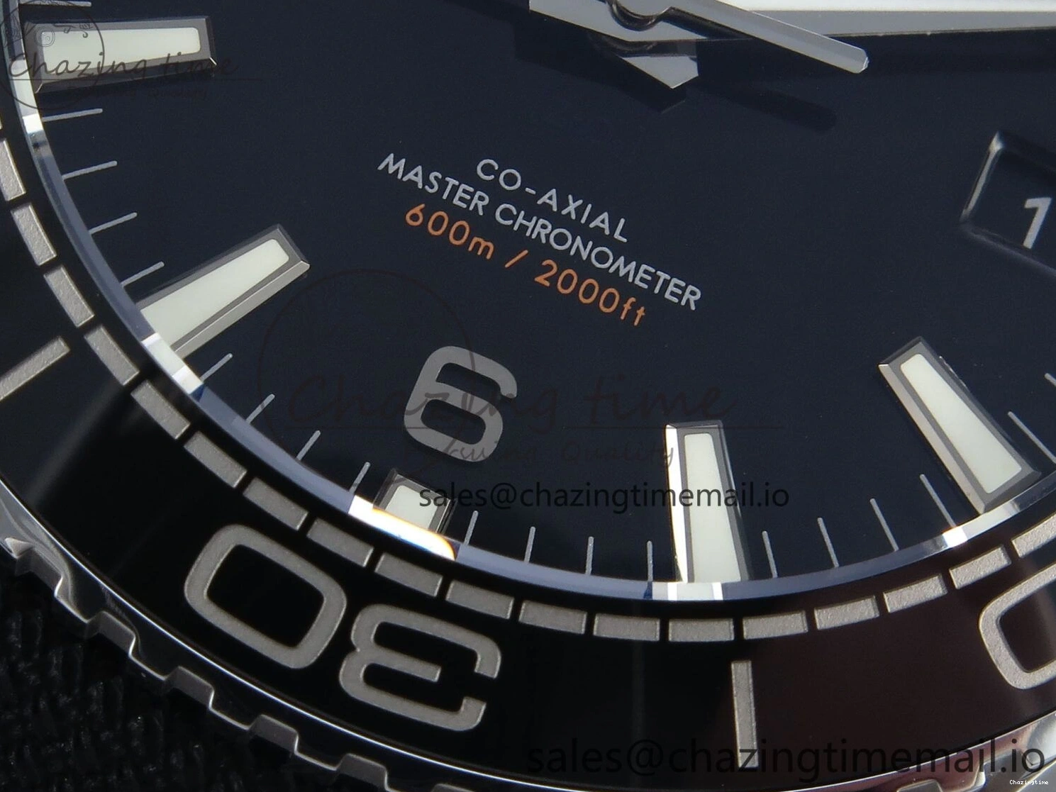 0216 Unisex Seamaster Planet Ocean 600M 43.5mm SS SCF 1:1 Best Edition Black Bezel Black Dial on Black Rubber Strap A8900 Super Clone 7664